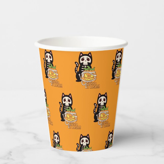 Vasos De Papel 🧡 ¡Tazas Tretas! 🎃 (Anverso)