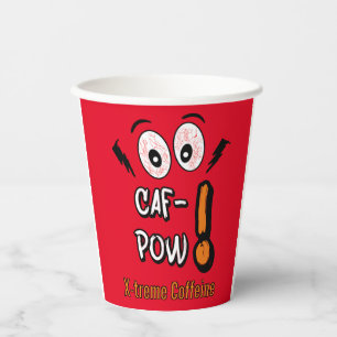 Vasos De Papel tazón gracioso de caf-pow