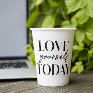 Vasos De Papel Te Amas Moderno Hoy Cita Positiva