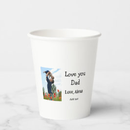Vasos De Papel Te amo el día de papá padre elegante agregar texto