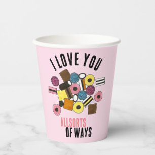 Vasos De Papel Te Amo Licorice Allany El día de San Valentín Cand