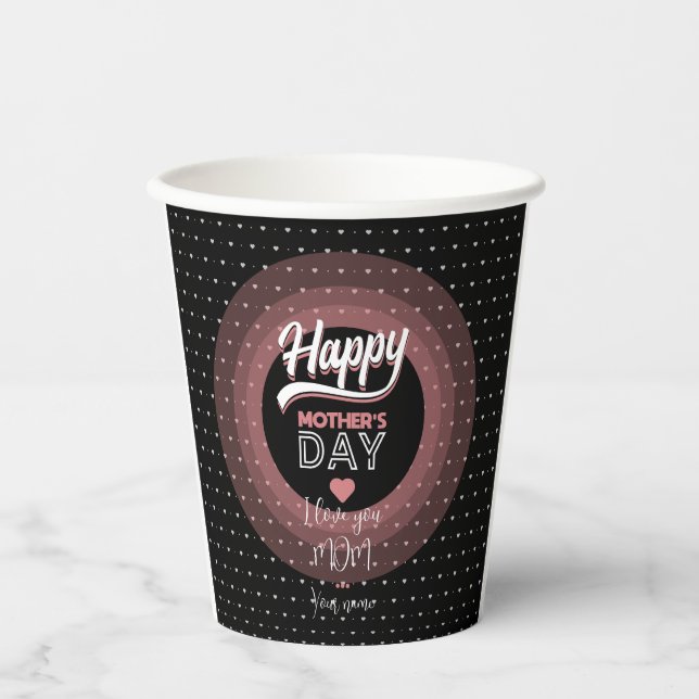 Vasos De Papel Te amo mamá (Anverso)