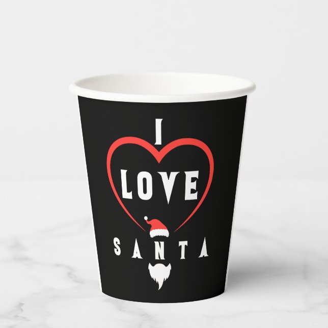 Vasos De Papel Te Amo Santa Navidades (Anverso)