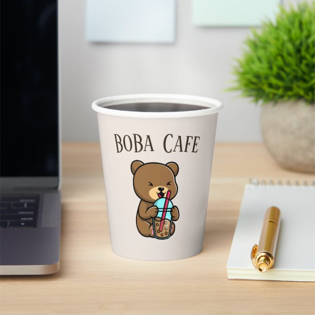 Vasos De Papel Té Boba , Té de leche de burbuja (in situ)
