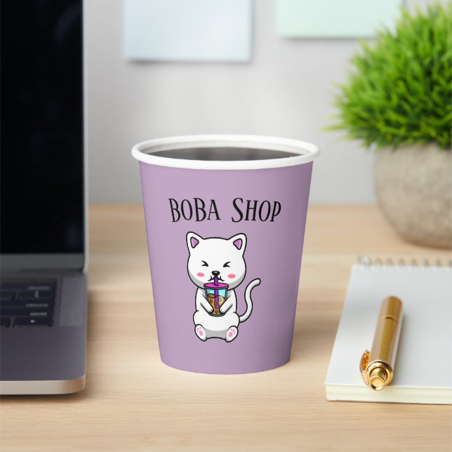 Vasos De Papel Té Boba , Té de leche de burbuja (in situ)