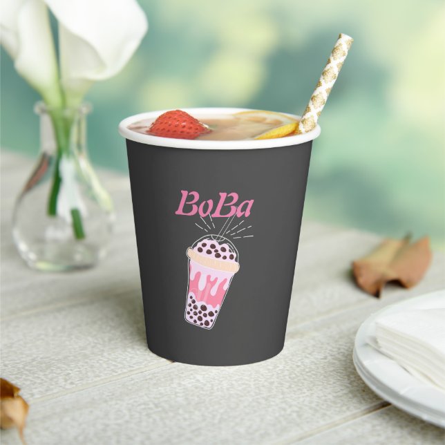 Vasos De Papel té de burbuja de té boba (in situ)