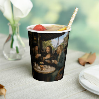 Vasos De Papel Té de la Tarde con Amigos en París