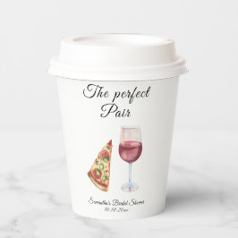 Vasos De Papel Té de Novia Par Perfecto Acuarela