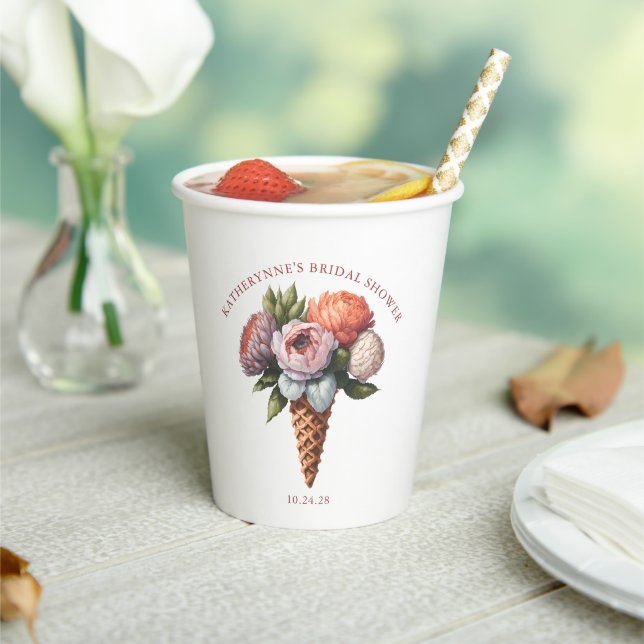 Vasos De Papel Té de Novia Rústico Boho de Helado (in situ)