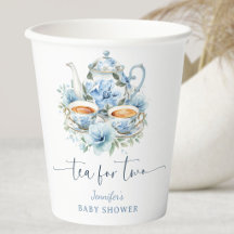 Té para Dos Fiesta de Bebé Niño Azul Floral