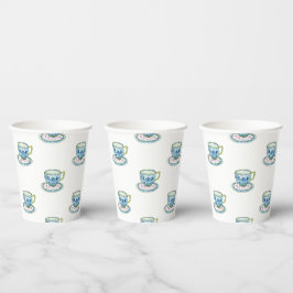 Vasos De Papel Té para dos gemelos Baby Shower