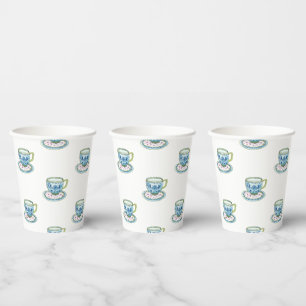 Vasos De Papel Té para dos gemelos Baby Shower