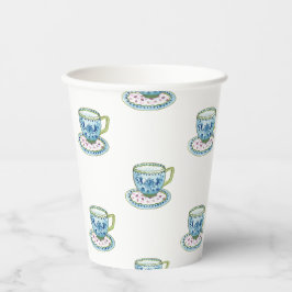 Vasos De Papel Té para dos gemelos Baby Shower