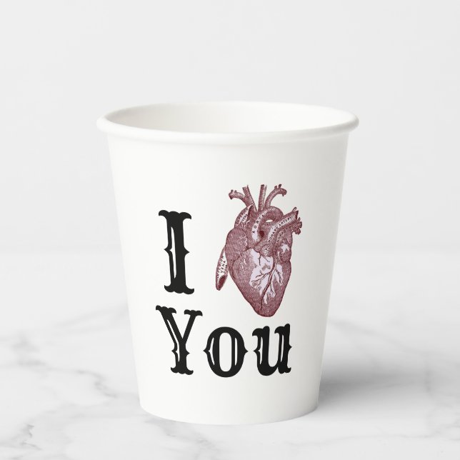 Vasos De Papel Te Quiero  (Anverso)