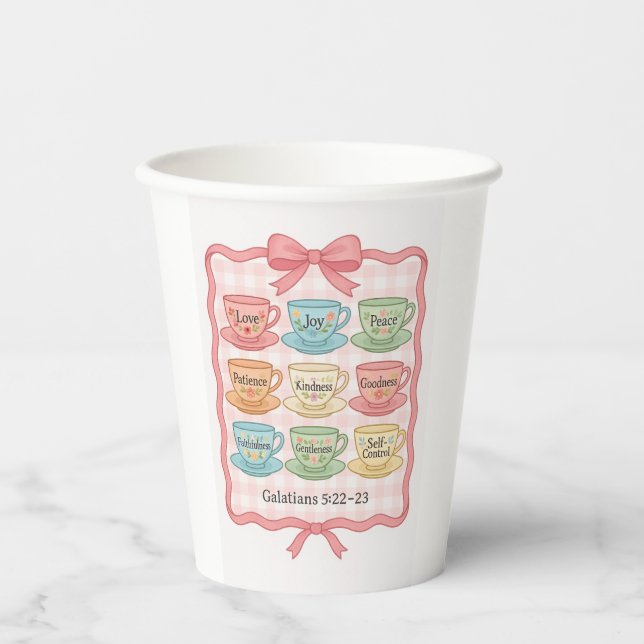 Vasos De Papel Té rosado tazas de papel de diseño (Anverso)