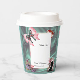 Vasos De Papel Teal & Blush Wedding Paper Cups