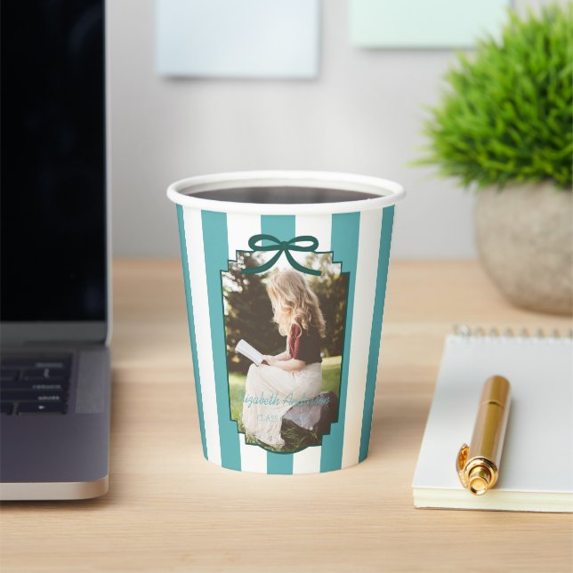 Vasos De Papel Teal Green Graduation (in situ)