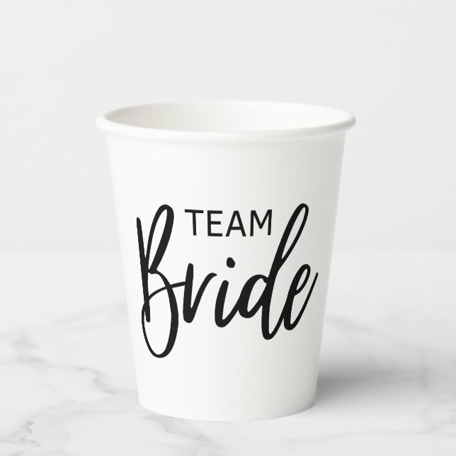 Vasos De Papel Team Bride Black (Anverso)