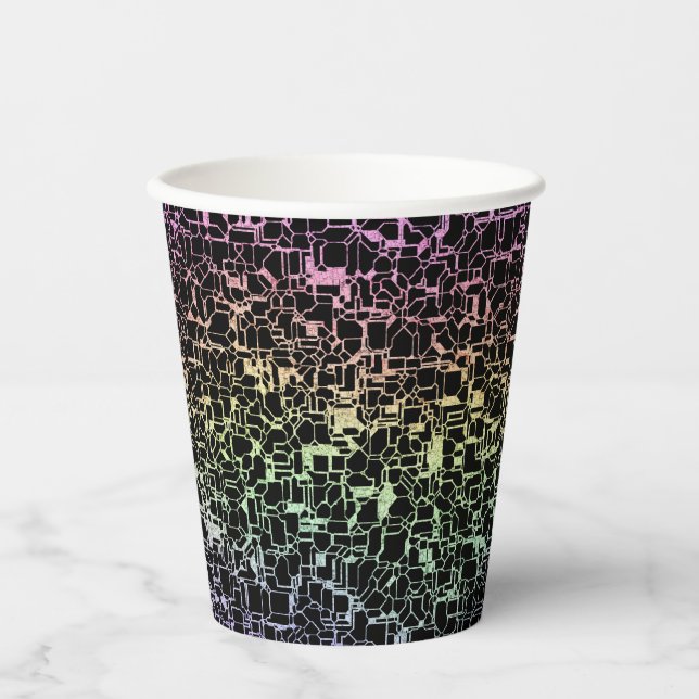 Vasos De Papel techno rainbo : (Anverso)