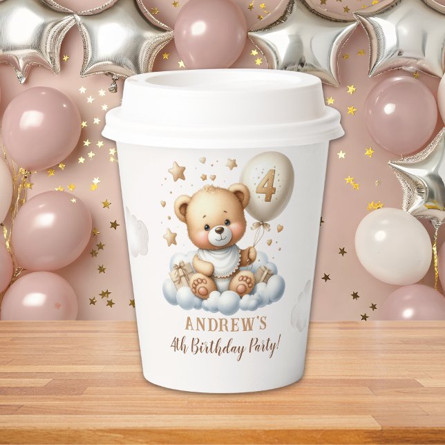 Vasos De Papel Teddy Bear 4th Birthday Party with Bear theme (Subido por el creador)