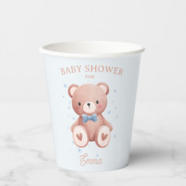 Vasos De Papel Teddy Bear Baby Boy Shower - Soft Blue Stars