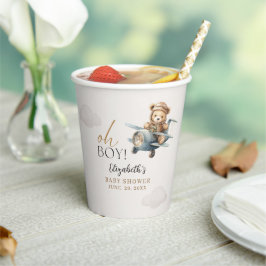 Vasos De Papel Teddy Bear Baby Shower Boy party