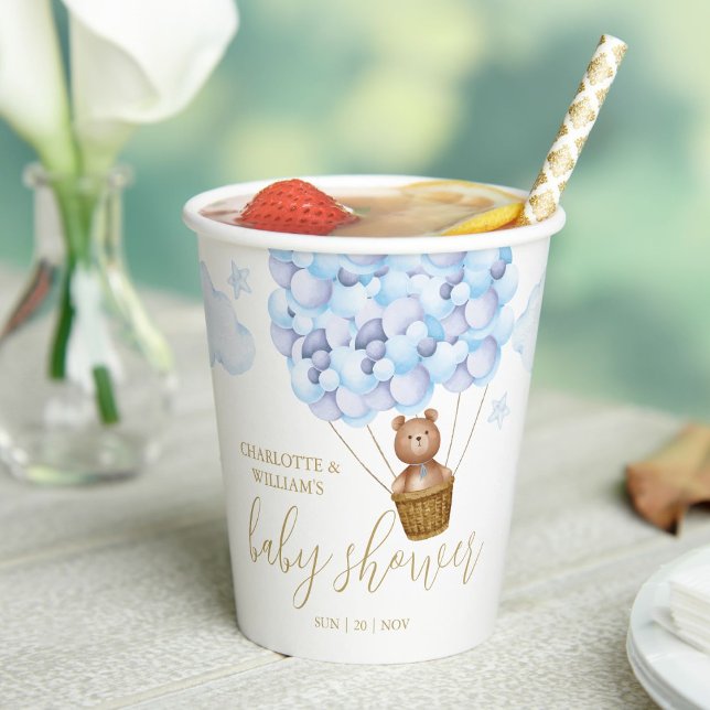 Vasos De Papel Teddy Bear Bearly Wait Blue Boy Baby Shower (Teddy Bear Bearly Wait Blue Boy Baby Shower Paper Cups)