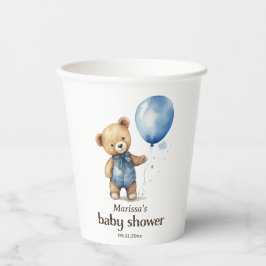 Vasos De Papel Teddy Bear Boy Baby Shower Paper cup