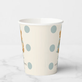 Vasos De Papel Teddy Bear Boy Cubos de papel Baby Shower