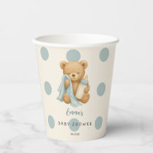 Teddy Bear Boy Cubos de papel Baby Shower