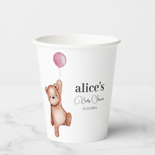 Vasos De Papel Teddy Bear Chica Baby Shower Cuadros de papel