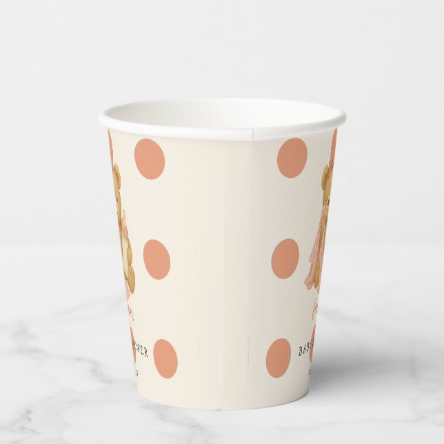 Vasos De Papel Teddy Bear Chica Baby Shower Cuadros de papel (Derecha)