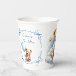 Vasos De Papel Teddy Bear Colorous Balloon Beary First Birday