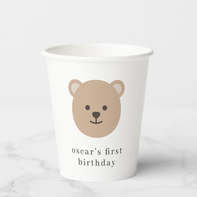Vasos De Papel Teddy Bear Face - (Anverso)