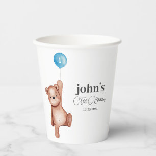 Vasos De Papel Teddy Bear First Birday Party