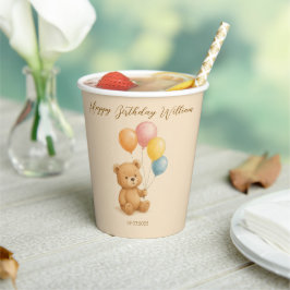 Vasos De Papel Teddy Bear Paper Cup con globos Pastel
