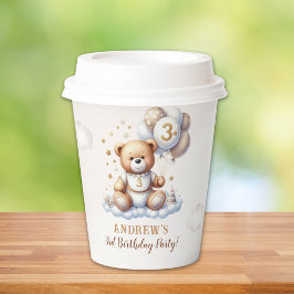 Vasos De Papel Teddy Bear Party – 3rd Birthday Tableware