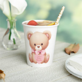 Vasos De Papel Teddy Bear Pink