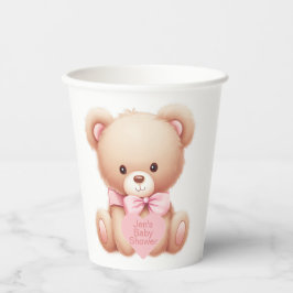Vasos De Papel Teddy Bear Pink