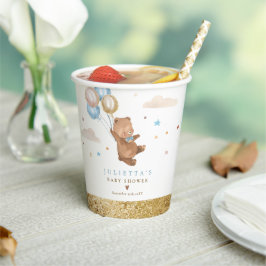 Vasos De Papel Teddy Bear Podemos Esperar A La Decoración De Baby