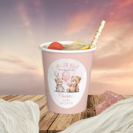 Vasos De Papel Teddy Oce es un Chica espera temprano Baby Shower