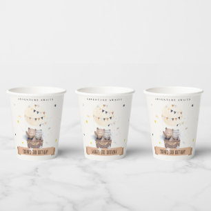 Vasos De Papel Teddy Teddy Aire Caliente Balón Niños Cumpleaños