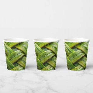 Vasos De Papel Tejido de bambú fresco verde