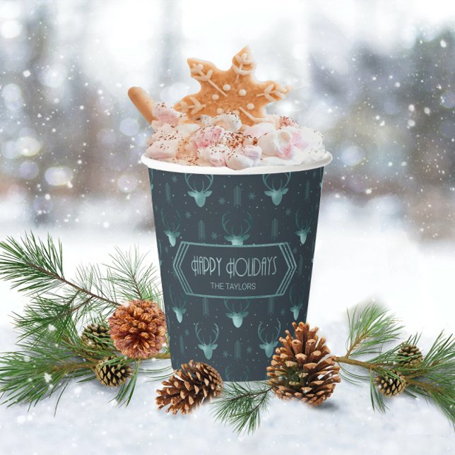 Vasos De Papel Tejidos de venado Flechas Navidades Patrón ID861 V (Subido por el creador)