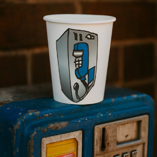 Vasos De Papel Teléfono azul de Payphone