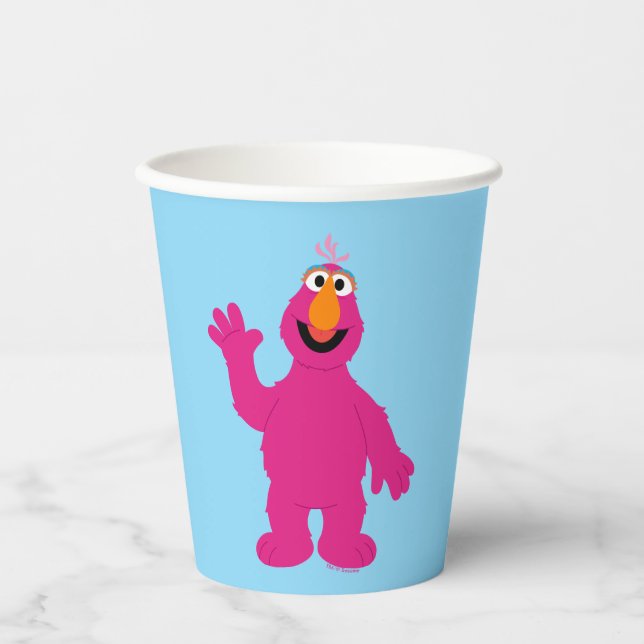 Vasos De Papel Telly Monster de Barrio Sésamo (Anverso)