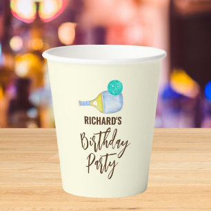 Vasos De Papel Tema acuarela Fiesta de cumpleaños con luz de futb