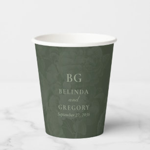 Vasos De Papel Tema Boda del Fiesta del Jardín Verde Botánico Vin