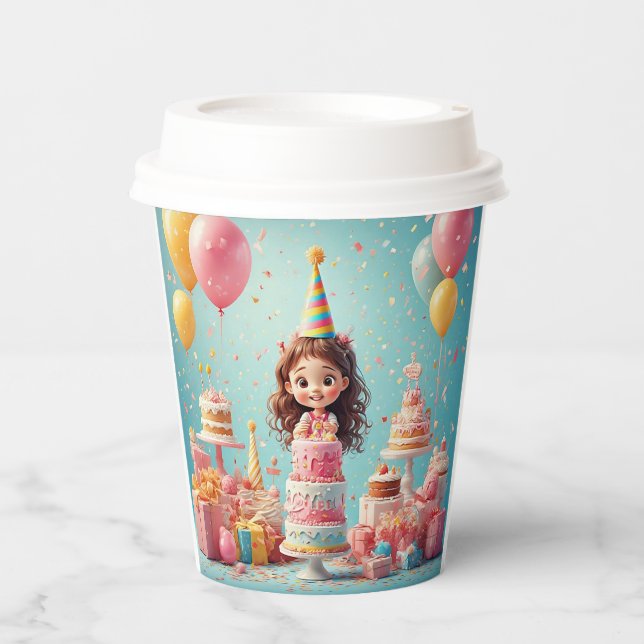 Vasos De Papel 🥤 Tema de Bebida para Fiesta de Cumpleaños de Niñ (Anverso)