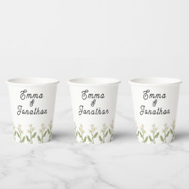 Vasos De Papel Tema de fiesta con patrón floral simple y elegante